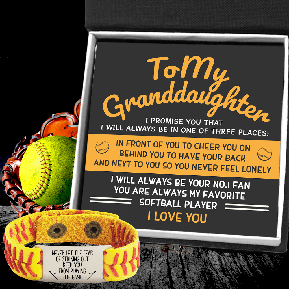 Softball Bracelet - Softball - To My Granddaughter - I Will Always Be Your No.1 Fan - Gbzk23003