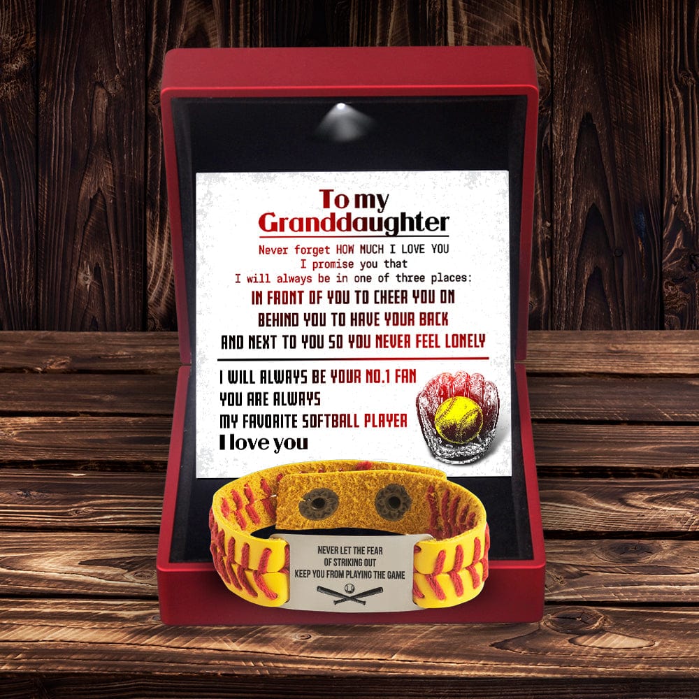Softball Bracelet - Softball - To My Granddaughter - I Will Always Be Your No.1 Fan - Gbzk23005
