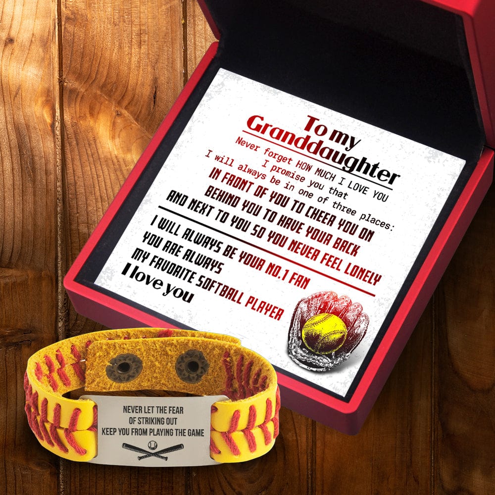 Softball Bracelet - Softball - To My Granddaughter - I Will Always Be Your No.1 Fan - Gbzk23005