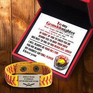 Softball Bracelet - Softball - To My Granddaughter - I Will Always Be Your No.1 Fan - Gbzk23005