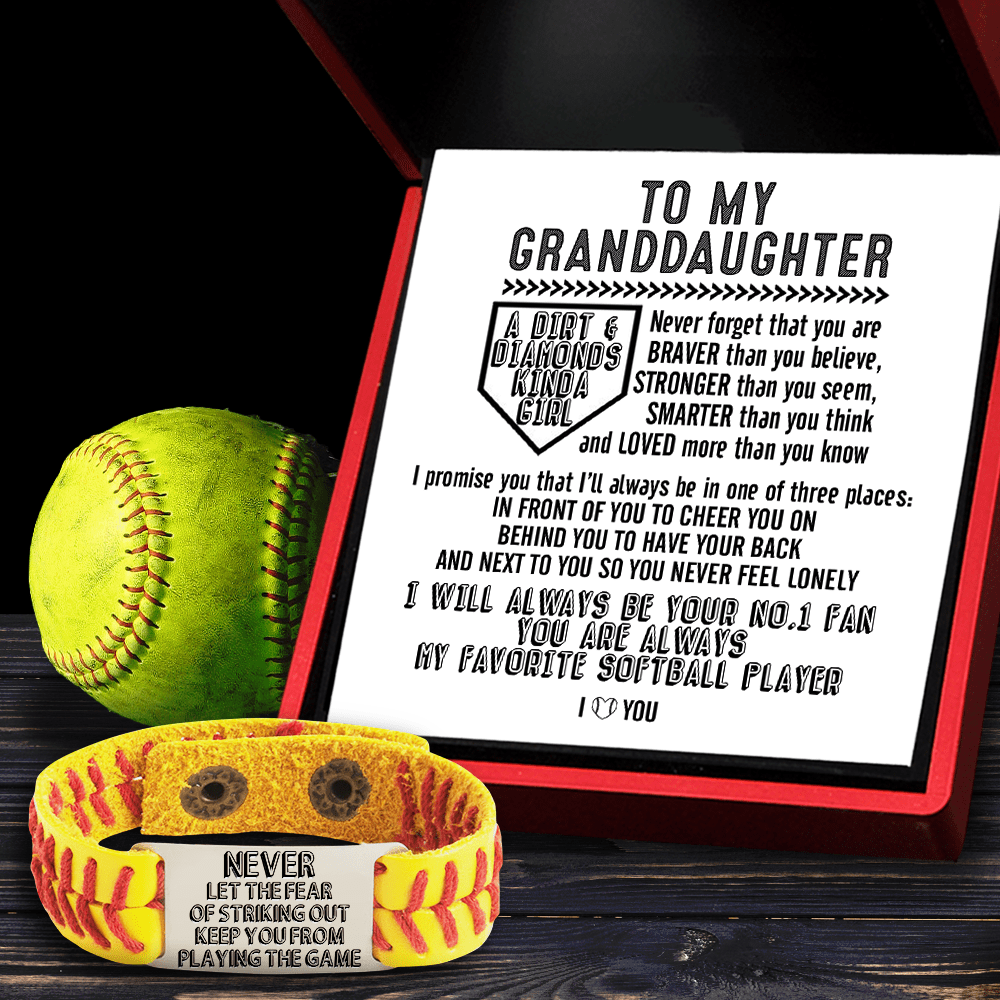 Softball Bracelet - Softball - To My Granddaughter - I Will Always Be Your No.1 Fan - Gbzk23009