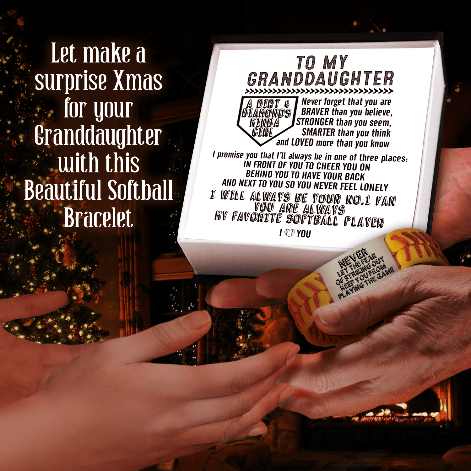 Softball Bracelet - Softball - To My Granddaughter - I Will Always Be Your No.1 Fan - Gbzk23009