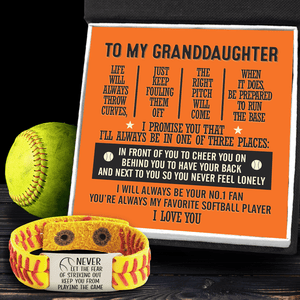 Softball Bracelet - Softball - To My Granddaughter - I Will Always Be Your No.1 Fan - Gbzk23011