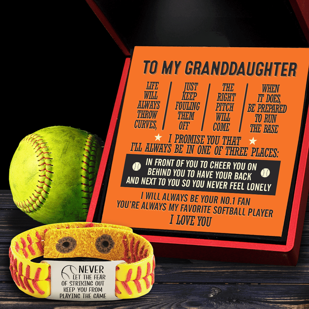 Softball Bracelet - Softball - To My Granddaughter - I Will Always Be Your No.1 Fan - Gbzk23011