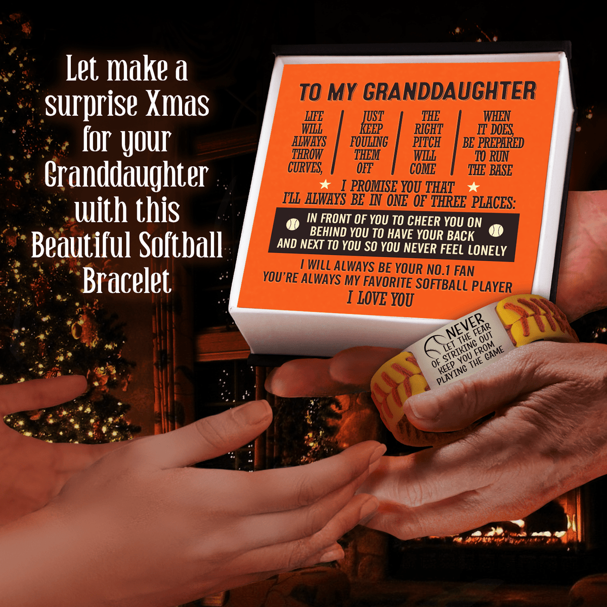 Softball Bracelet - Softball - To My Granddaughter - I Will Always Be Your No.1 Fan - Gbzk23011