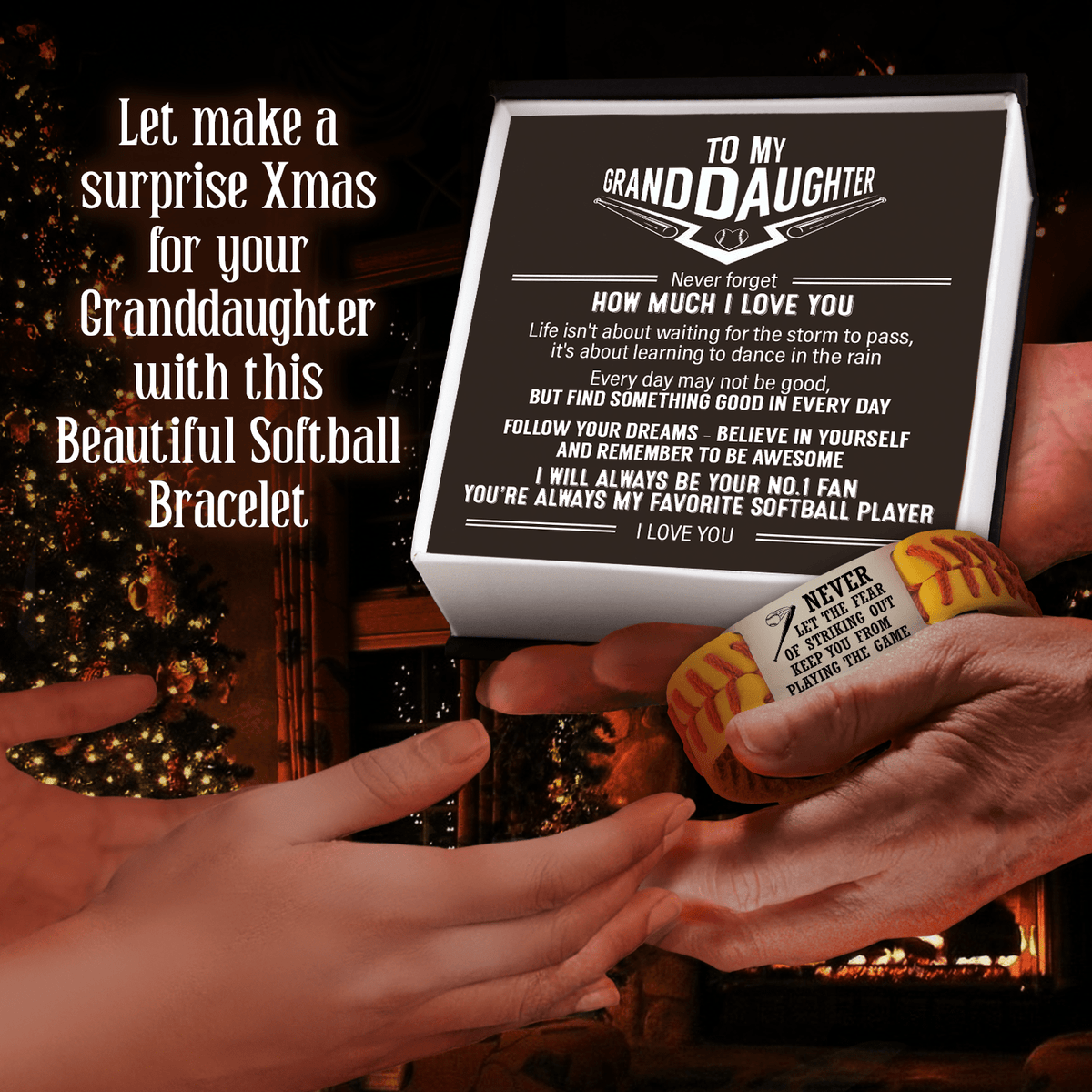 Softball Bracelet - Softball - To My Granddaughter - Never Forget How Much I Love You - Gbzk23013