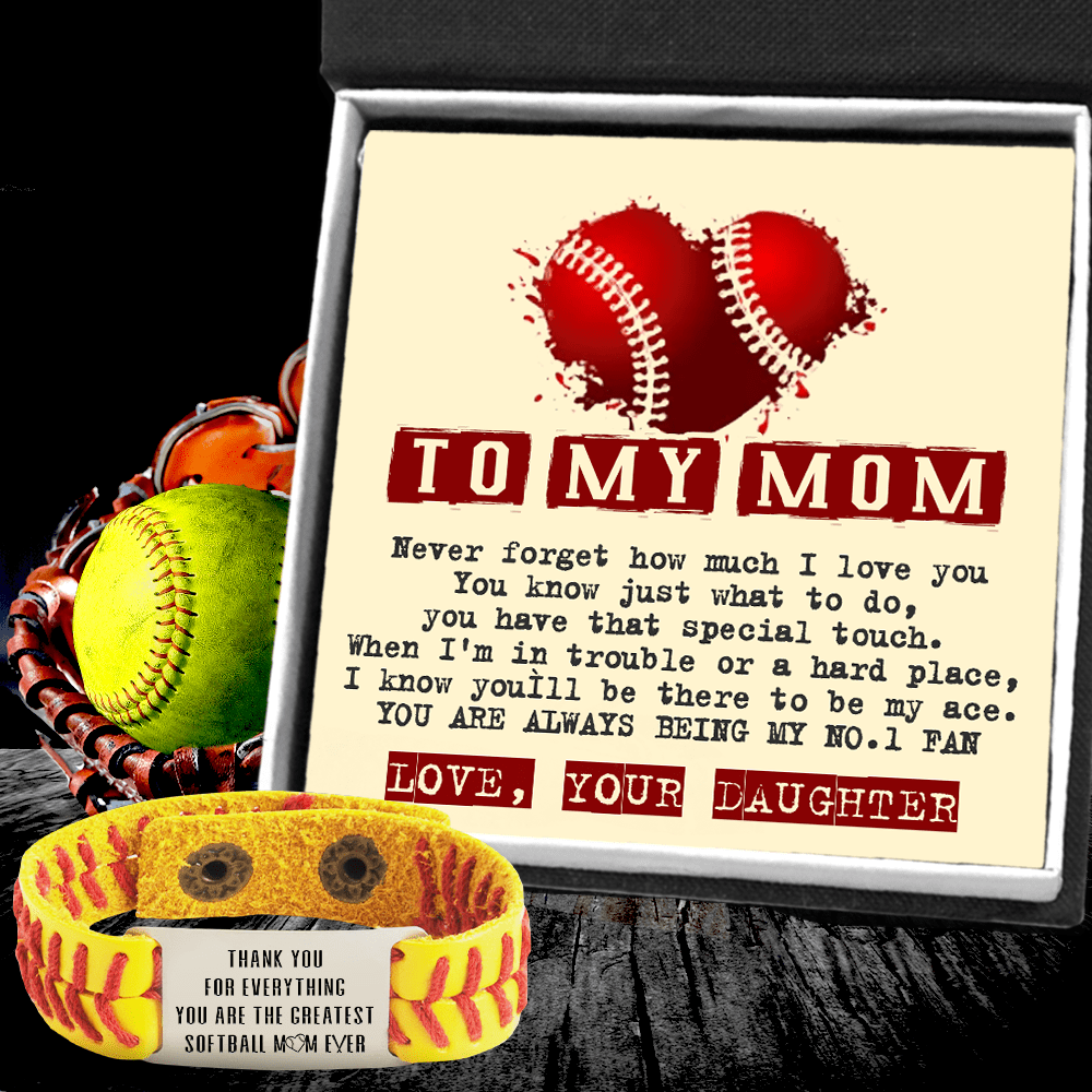 Softball Bracelet - Softball - To My Mom - Never Forget How Much I Love You  - Gbzk19003
