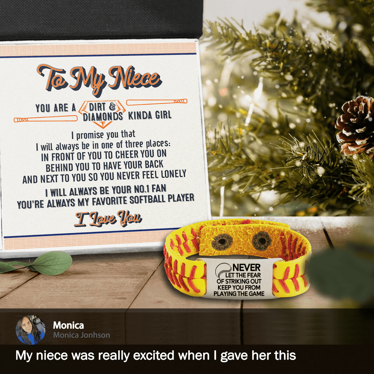 Softball Bracelet - Softball - To My Niece - I Love You - Gbzk28002