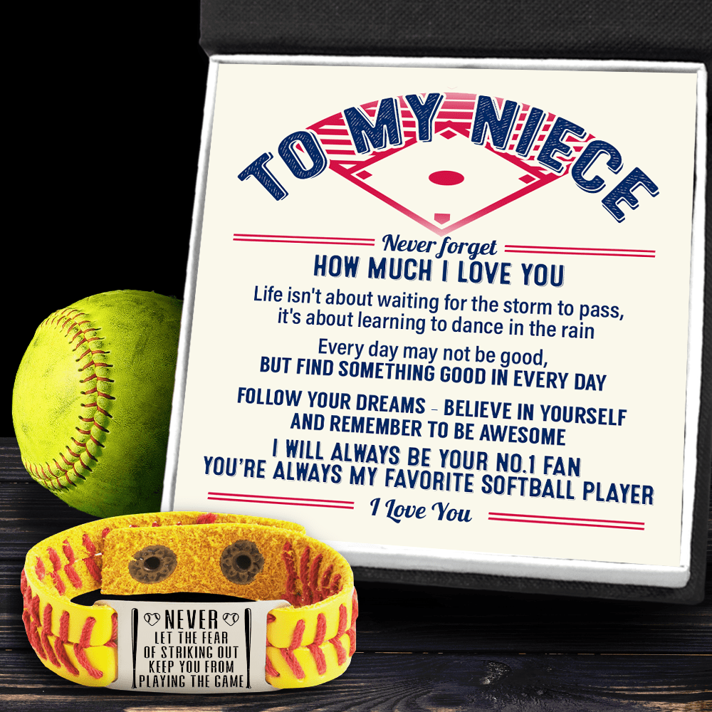 Softball Bracelet - Softball - To My Niece - Never Forget How Much I Love You - Gbzk28004