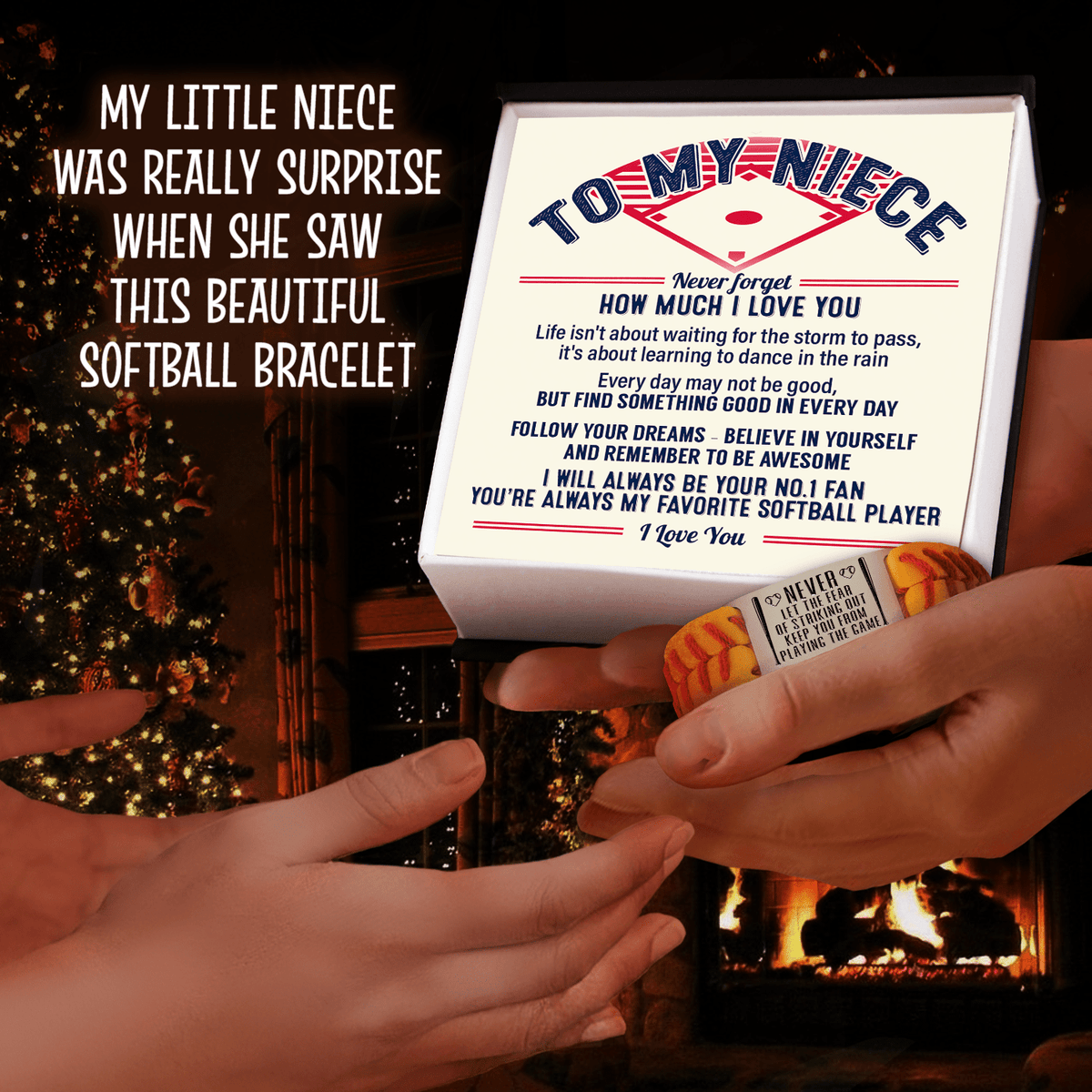 Softball Bracelet - Softball - To My Niece - Never Forget How Much I Love You - Gbzk28004