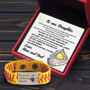Softball Bracelet - Softball - To Our Daughter - From Dad and Mom - We Will Always Be Your No.1 Fans - Gbzk17009