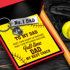 Softball Glove Keychain - Softball - To My Dad - Full-Time Dad - Gkax18017
