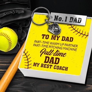 Softball Glove Keychain - Softball - To My Dad - Full-Time Dad - Gkax18017