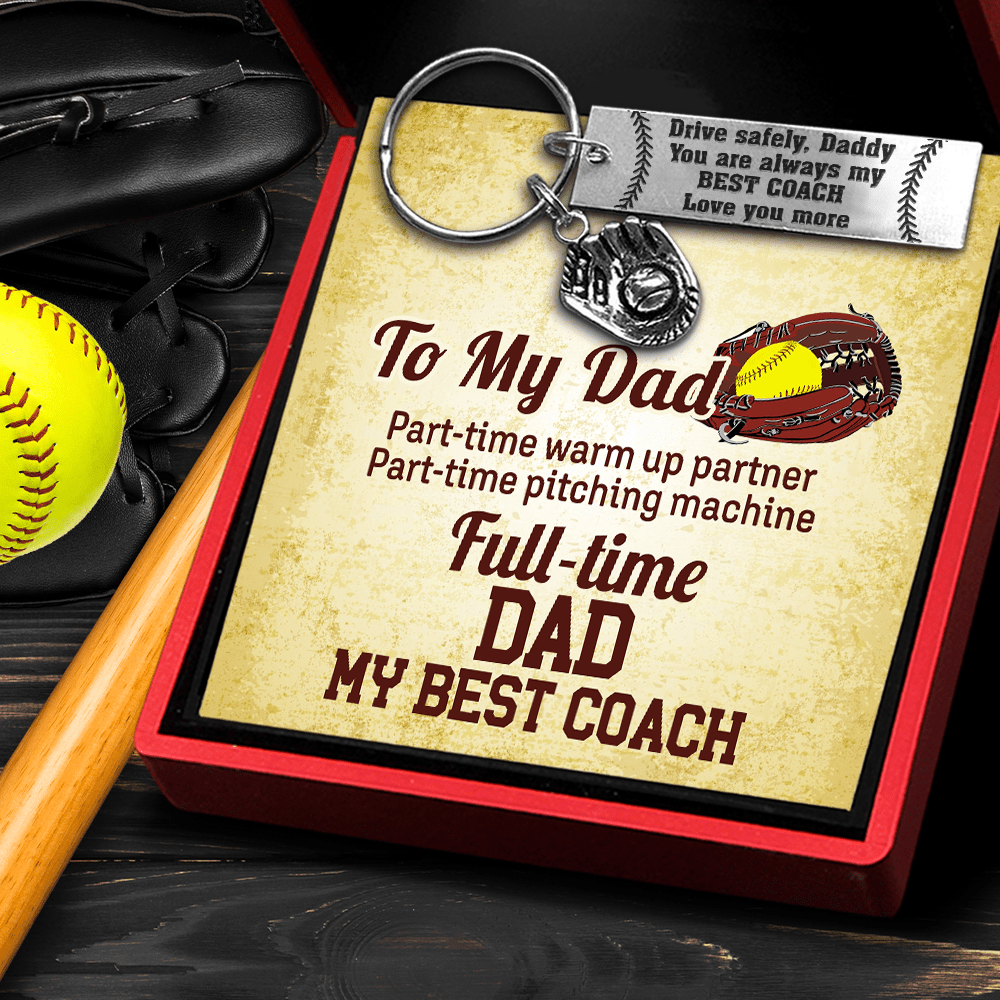 Softball Glove Keychain - Softball - To My Dad - My Best Coach - Gkax18016