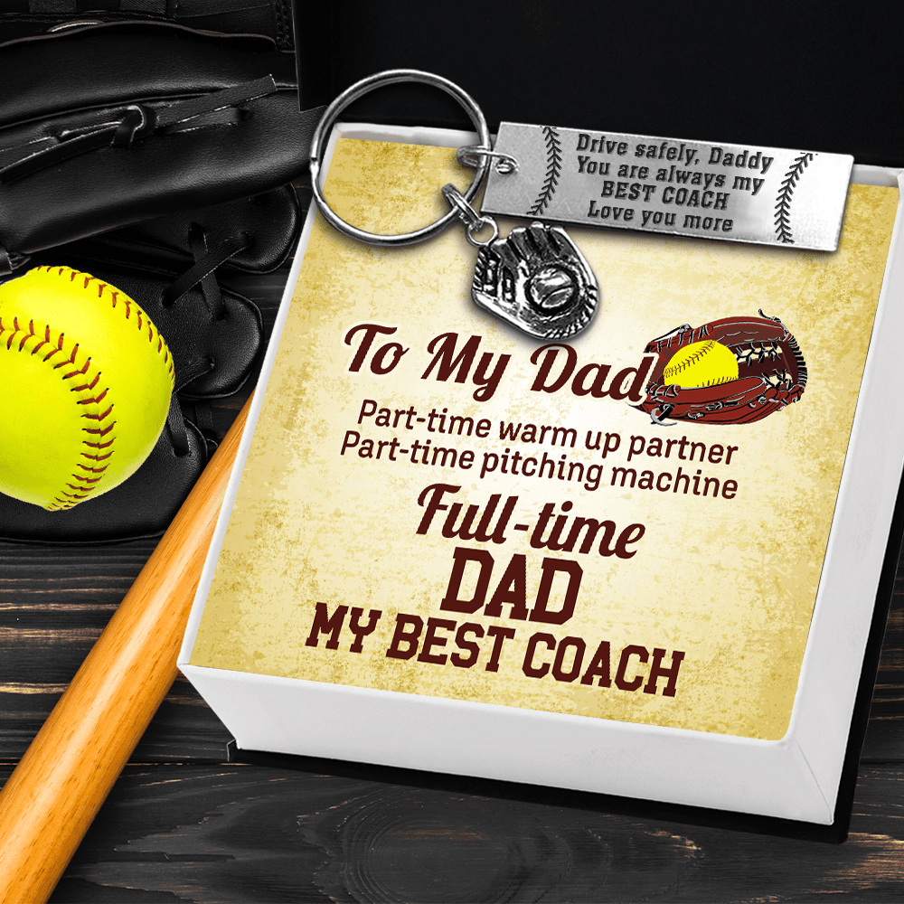 Softball Glove Keychain - Softball - To My Dad - My Best Coach - Gkax18016
