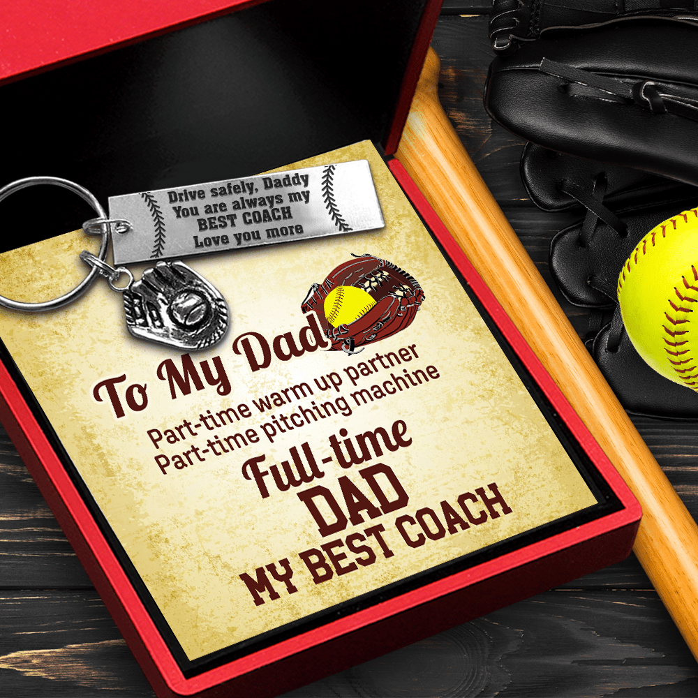 Softball Glove Keychain - Softball - To My Dad - My Best Coach - Gkax18016