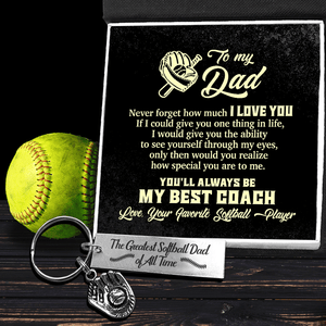 Softball Glove Keychain - Softball - To My Dad - Never Forget How Much I Love You - Gkax18020
