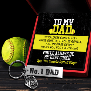 Softball Glove Keychain - Softball - To My Dad - Thank You For Everything - Gkax18019