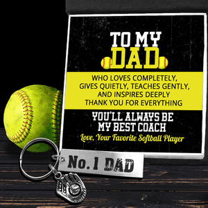 Softball Glove Keychain - Softball - To My Dad - Thank You For Everything - Gkax18019