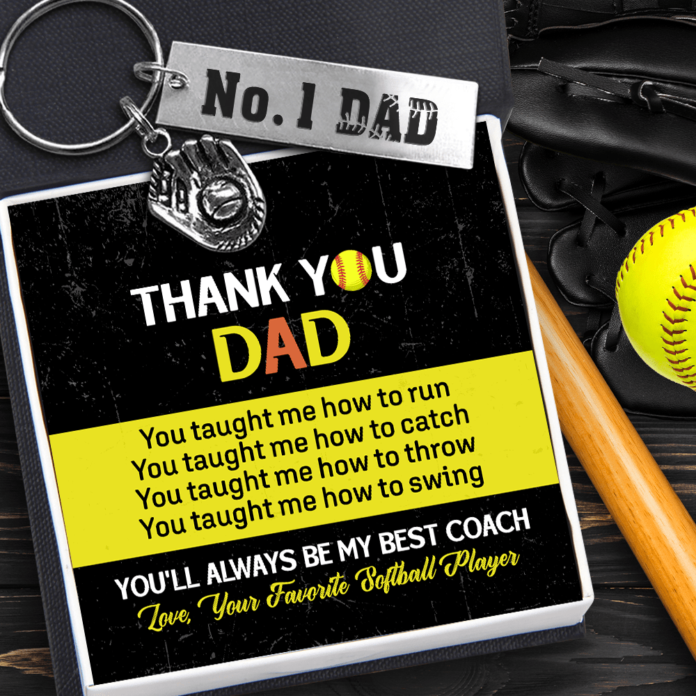 Softball Glove Keychain - Softball - To My Dad - You'll Always Be My Best Coach - Gkax18018