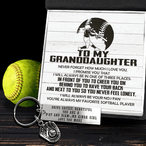 Softball Glove Keychain - Softball - To My Granddaughter - I Will Always Be Your No.1 Fan - Gkax23001
