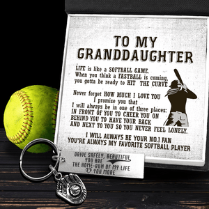 Softball Glove Keychain - Softball - To My Granddaughter - Never Forget How Much I Love You - Gkax23002