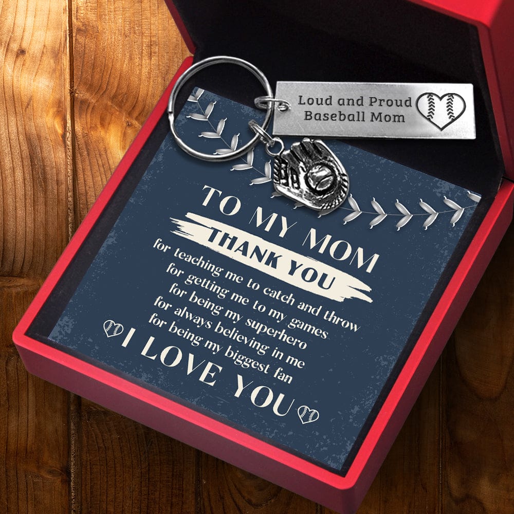 Softball Glove Keychain - Softball - To My Mom - Thank You For Teaching Me To Catch And Throw - Gkax19003