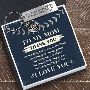 Softball Glove Keychain - Softball - To My Mom - Thank You For Teaching Me To Catch And Throw - Gkax19003