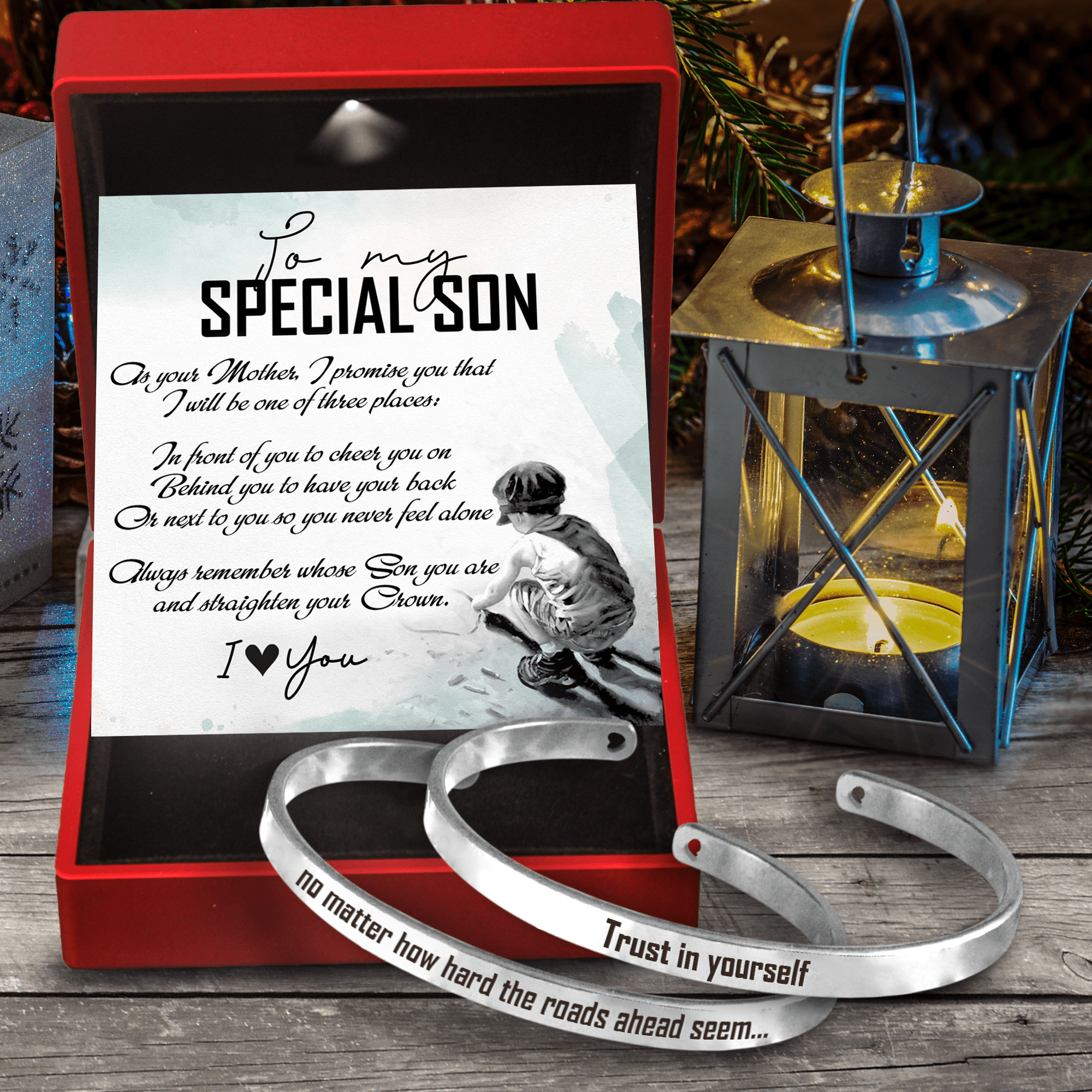 Son’s Couple Bracelet - Family - To My Son - Always Remember Whose Son You Are And Straighten Your Crown - Gbt16009