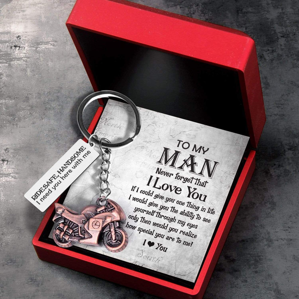 Sportbike Keychain - Biker - My Love - I Love You - Gkei26001
