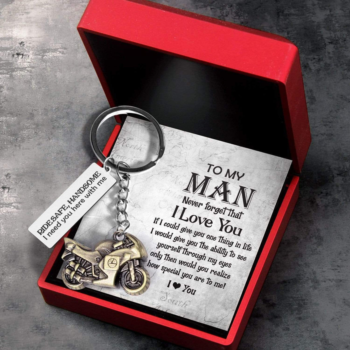 Sportbike Keychain - Biker - My Love - I Love You - Gkei26001