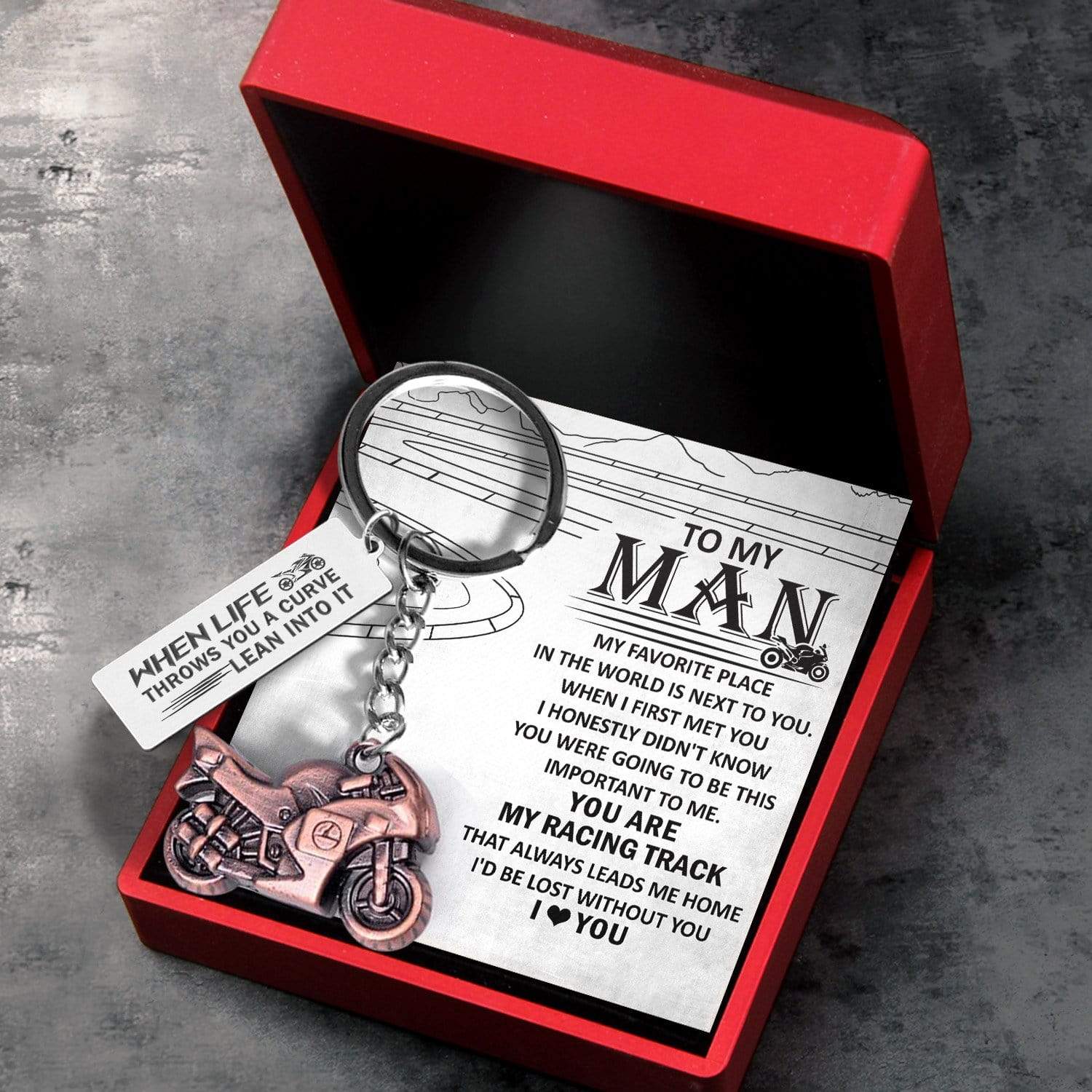 Sportbike Keychain - Biker - To My Man - I Love You - Gkei26004