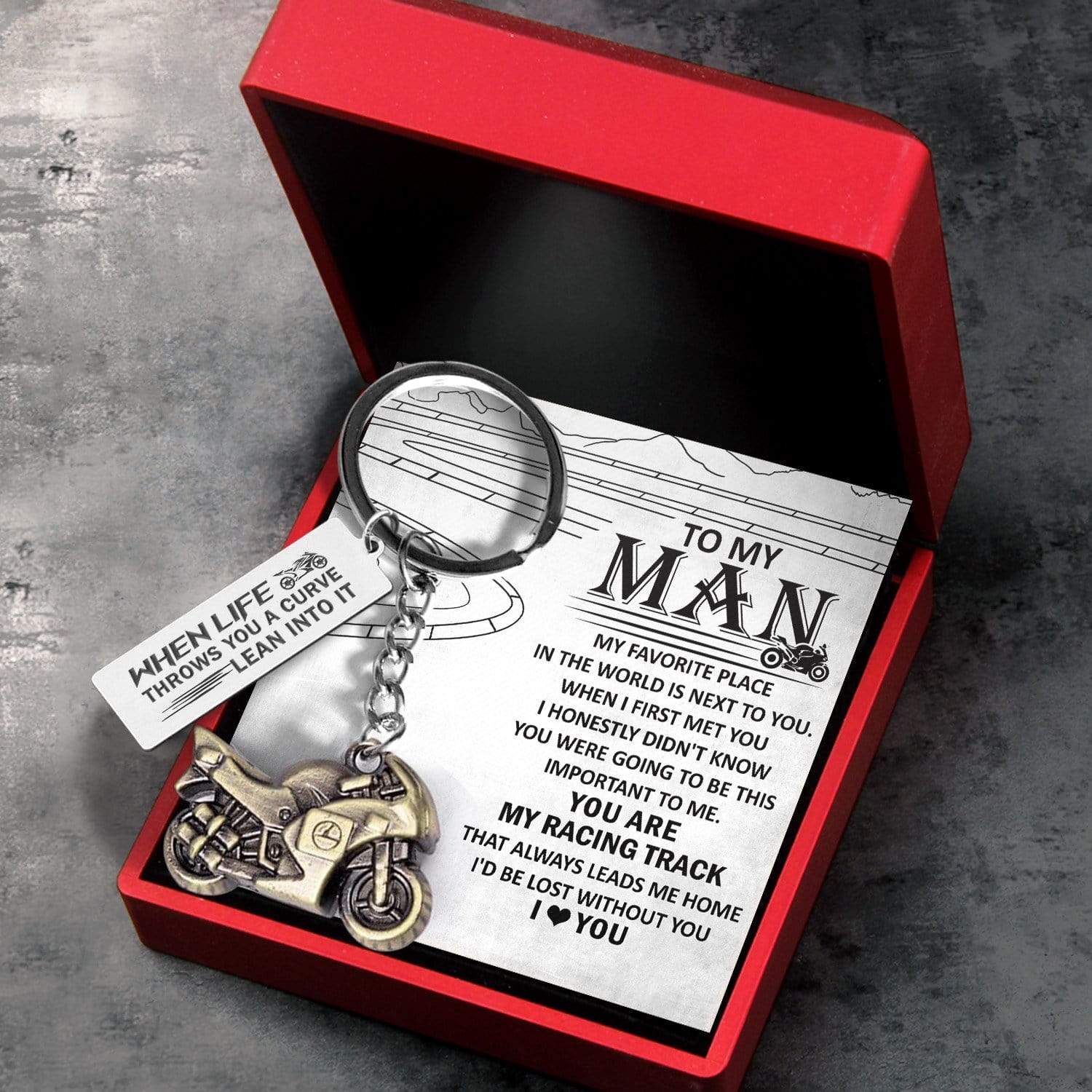 Sportbike Keychain - Biker - To My Man - I Love You - Gkei26004
