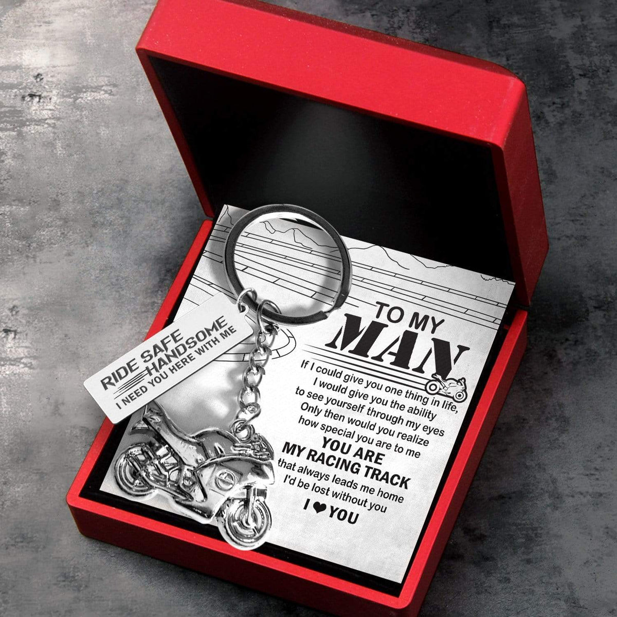 Sportbike Keychain - Biker - To My Man - I Love You - Gkei26006