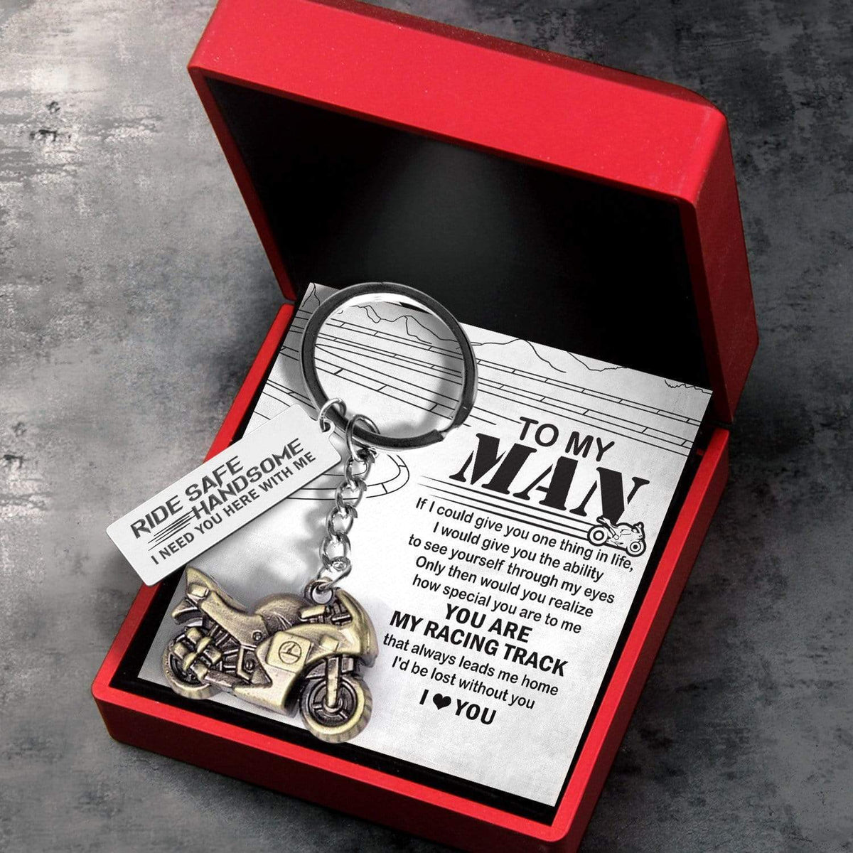 Sportbike Keychain - Biker - To My Man - I Love You - Gkei26006