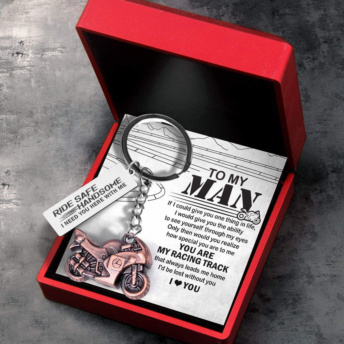 Sportbike Keychain - Biker - To My Man - I Love You - Gkei26006