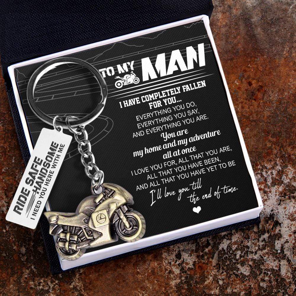 Sportbike Keychain - Biker - To My Man - Ride Safe, Handsome - Gkei26003