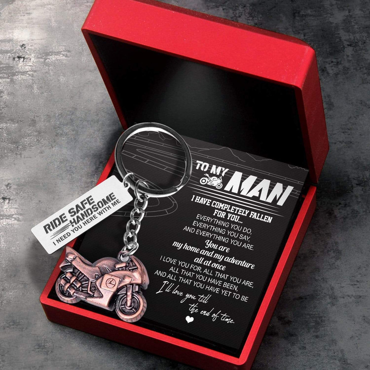 Sportbike Keychain - Biker - To My Man - Ride Safe, Handsome - Gkei26003