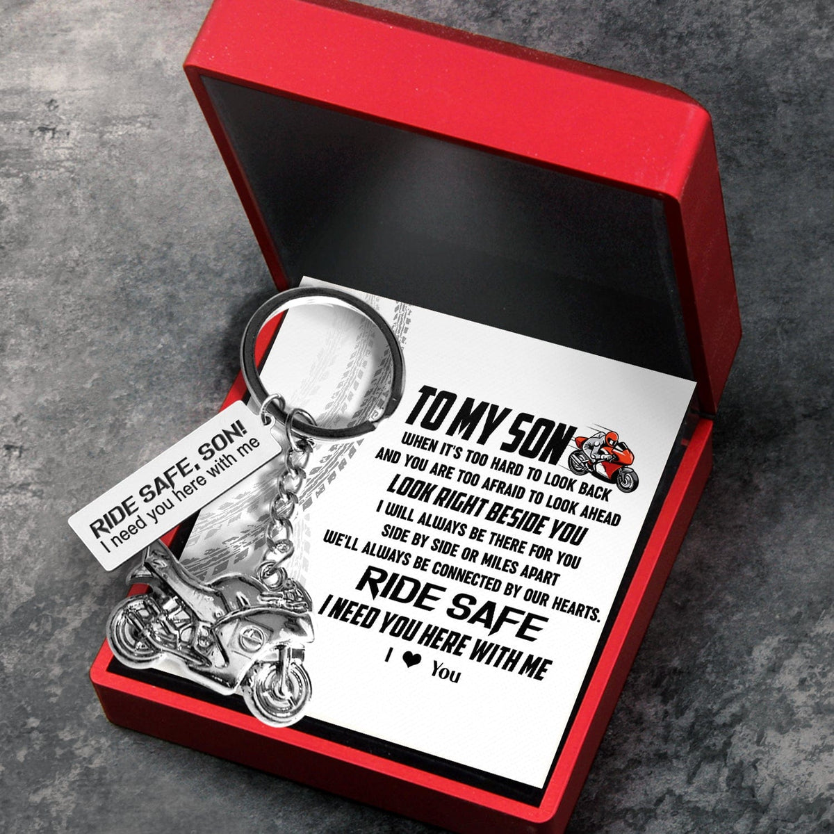 Sportbike Keychain - Biker - To My Son - I Love You - Gkei16006