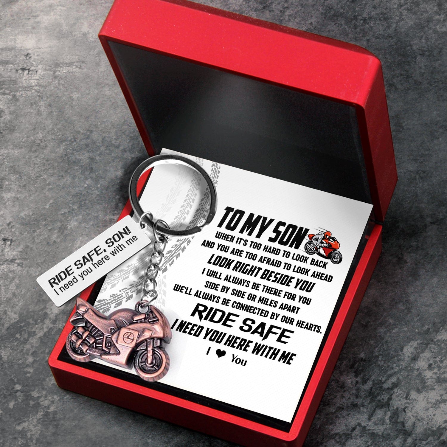 Sportbike Keychain - Biker - To My Son - I Love You - Gkei16006