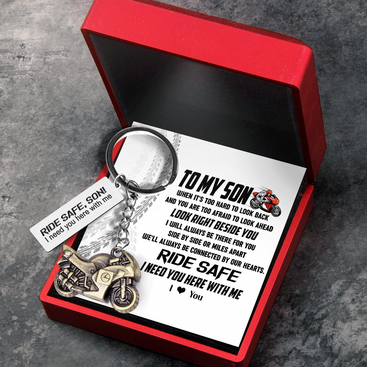 Sportbike Keychain - Biker - To My Son - I Love You - Gkei16006