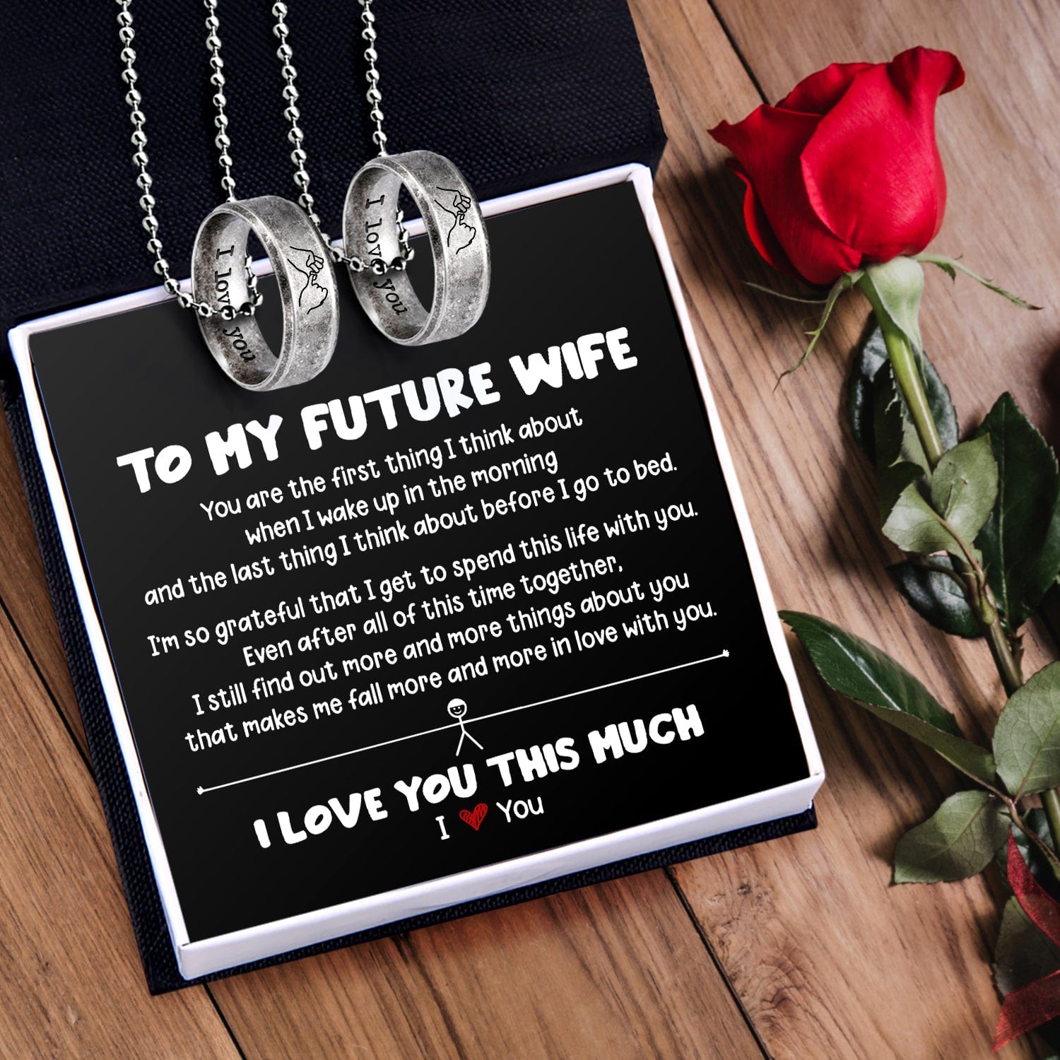 Steel Couple Necklaces - Family - To My Future Wife - I'm So Grateful That I Get To Spend This Life With You - Gndx25004