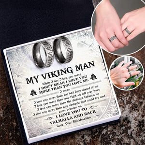 Steel Couple Ring - My Viking Man - I Love You More - Grld26001