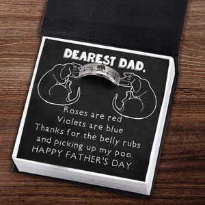 Steel Ring - Dachshund - Dearest Dad - Happy Father's Day - Gri18013
