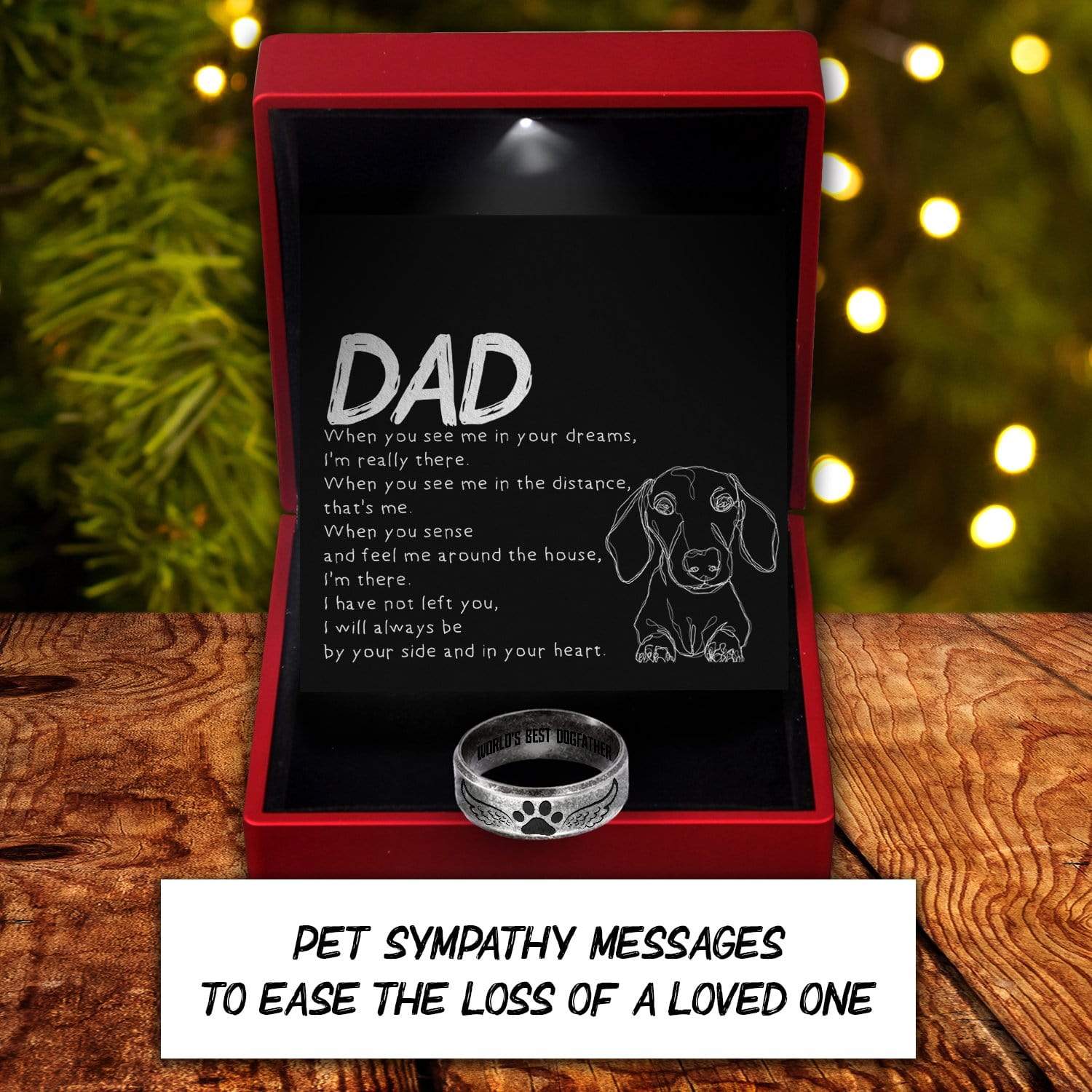 Steel Ring - Dachshund - To My Dog Dad - I Will Always Be By Your Side And In Your Heart - Gri33001