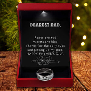 Steel Ring - Dog - Dearest Dad - Happy Father's Day - Gri26009