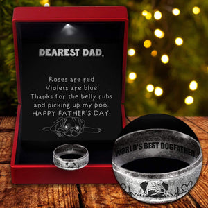 Steel Ring - Dog - Dearest Dad - Happy Father's Day - Gri26009