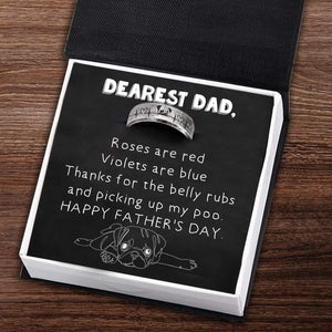 Steel Ring - Dog - Dearest Dad - Happy Father's Day - Gri26009