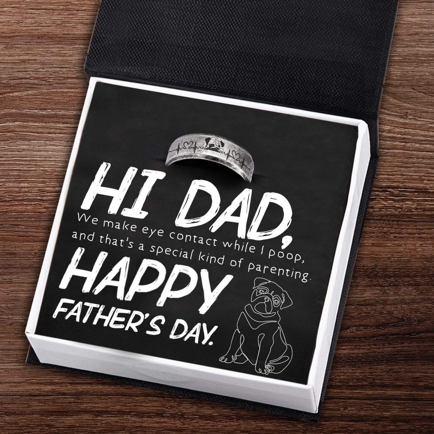 Steel Ring - Dog - To My Dog Dad - Happy Father's Day - Gri18002