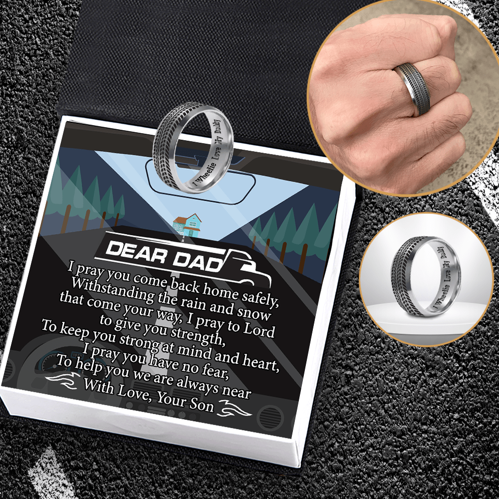 Steel Ring - Trucking - To My Dad - From Son - I Wheelie Love My Daddy - Gri18014